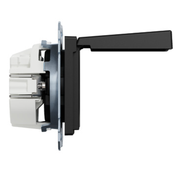 Фото 3 Механізм розетки SCHUKO з кришкою Merten System M чорний матовий