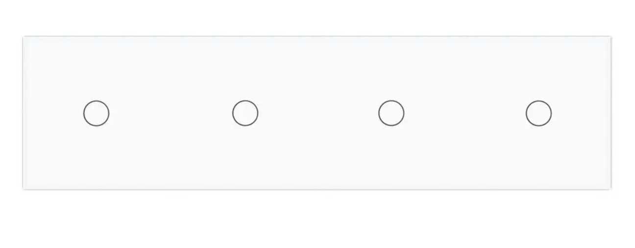 Фото 2 Сенсорний прохідний перехресний вимикач 4 сенсори 1-1-1-1 біле скло Livolo