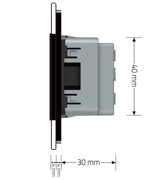 Фото 4 Розетка потрійна універсальна чорне скло Livolo