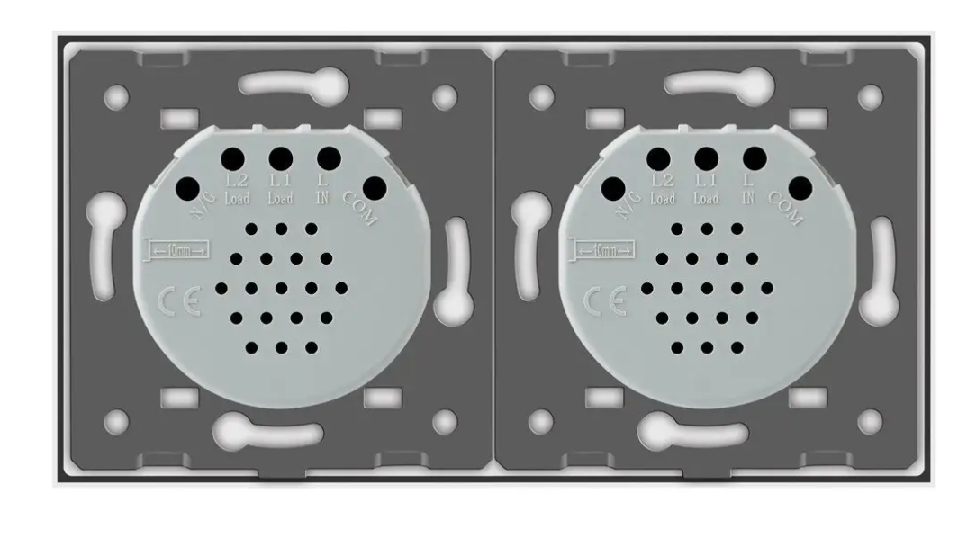 Фото 3 Бесконтактный выключатель 2 сенсора 1-1 белое стекло Livolo