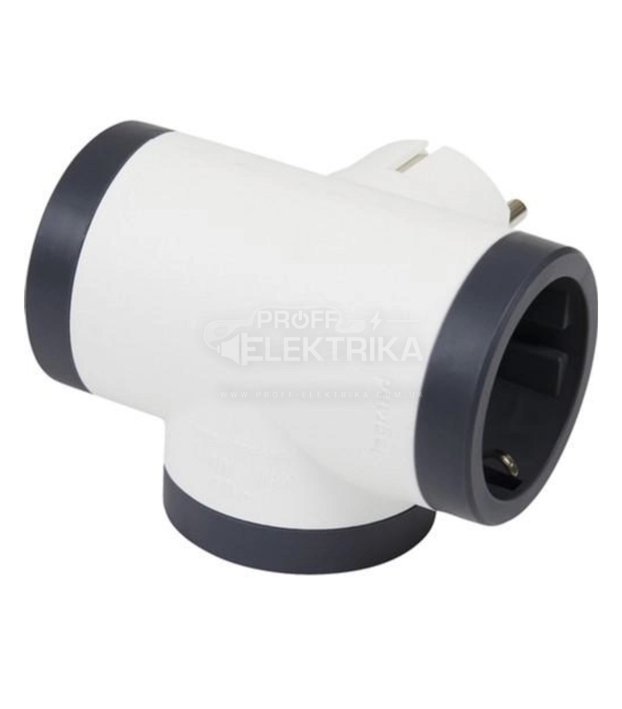 Фото Переходник тройник с заземельем на 3 гнезда Премиум LEGRAND