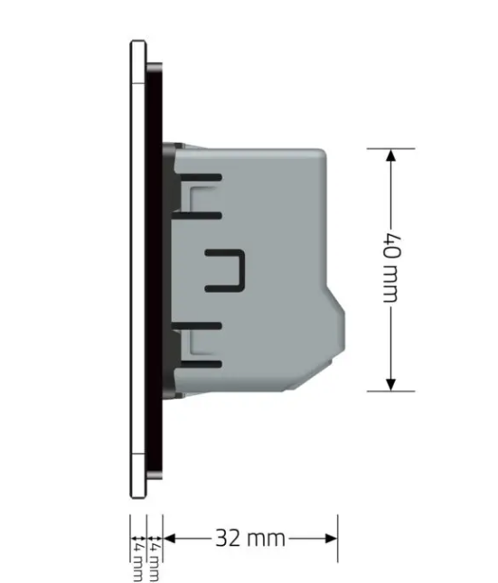 Фото 6 Умный сенсорный проходной выключатель Wi-Fi 1 сенсор черное стекло Livolo
