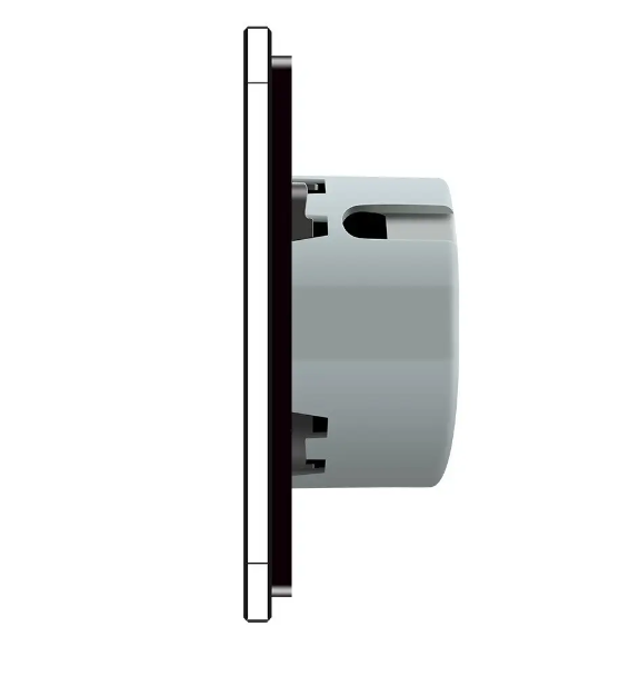 Фото 2 Сенсорний прохідний перехресний вимикач 2 сенсори чорне скло 1-1 Livolo