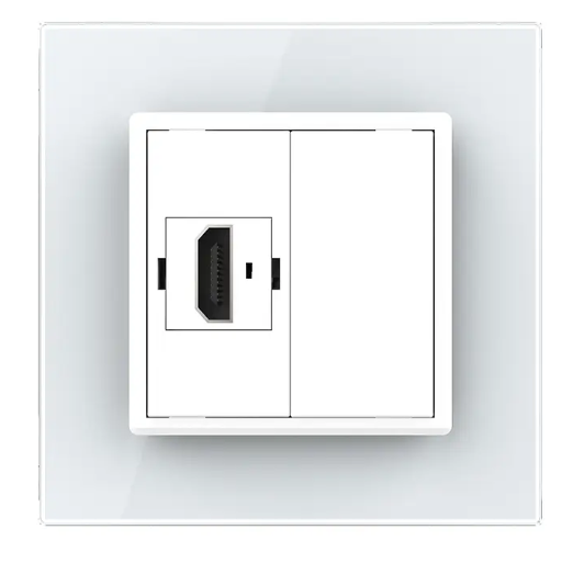Фото 2 Розетка HDMI белое стекло Livolo