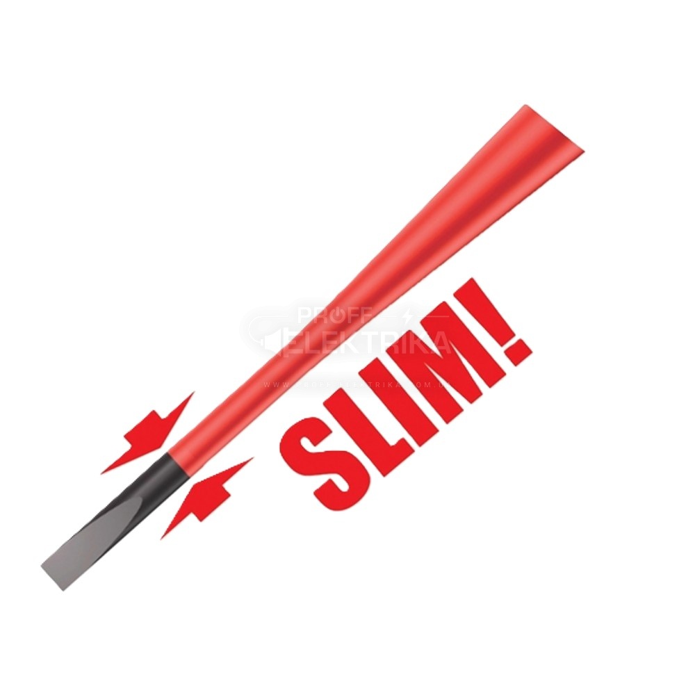 Фото 2 Отвертка изолированная крестовая с зауженным рабочим концом для винтов PlusMinus Phillips WERA 162 iS 05006456001 PH/S 2×100мм