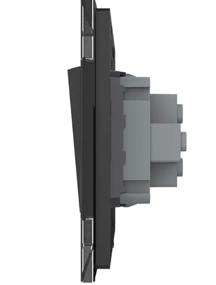 Фото 2 Кнопочный выключатель без фиксации Звоночный выключатель Импульсный выключатель черное стекло Livolo