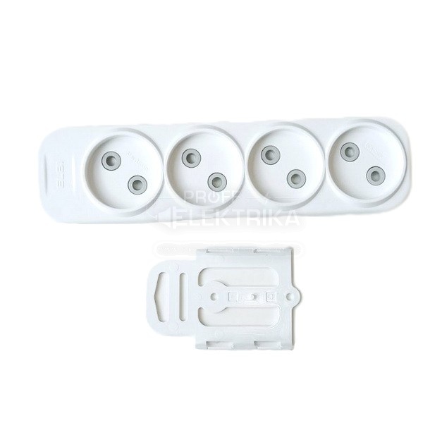 Фото Колодка EL-BI 4 гнізда без заземлення та шторками Myra 527-010200-400