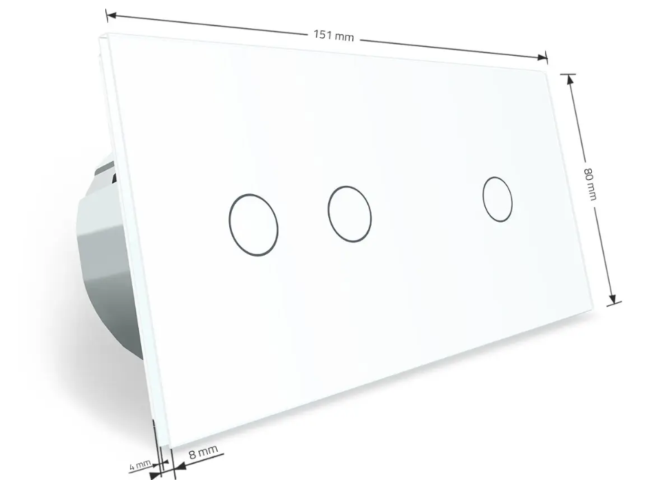 Фото 4 Розумний сенсорний ZigBee вимикач 3 сенсора 1-2 біле скло Livolo