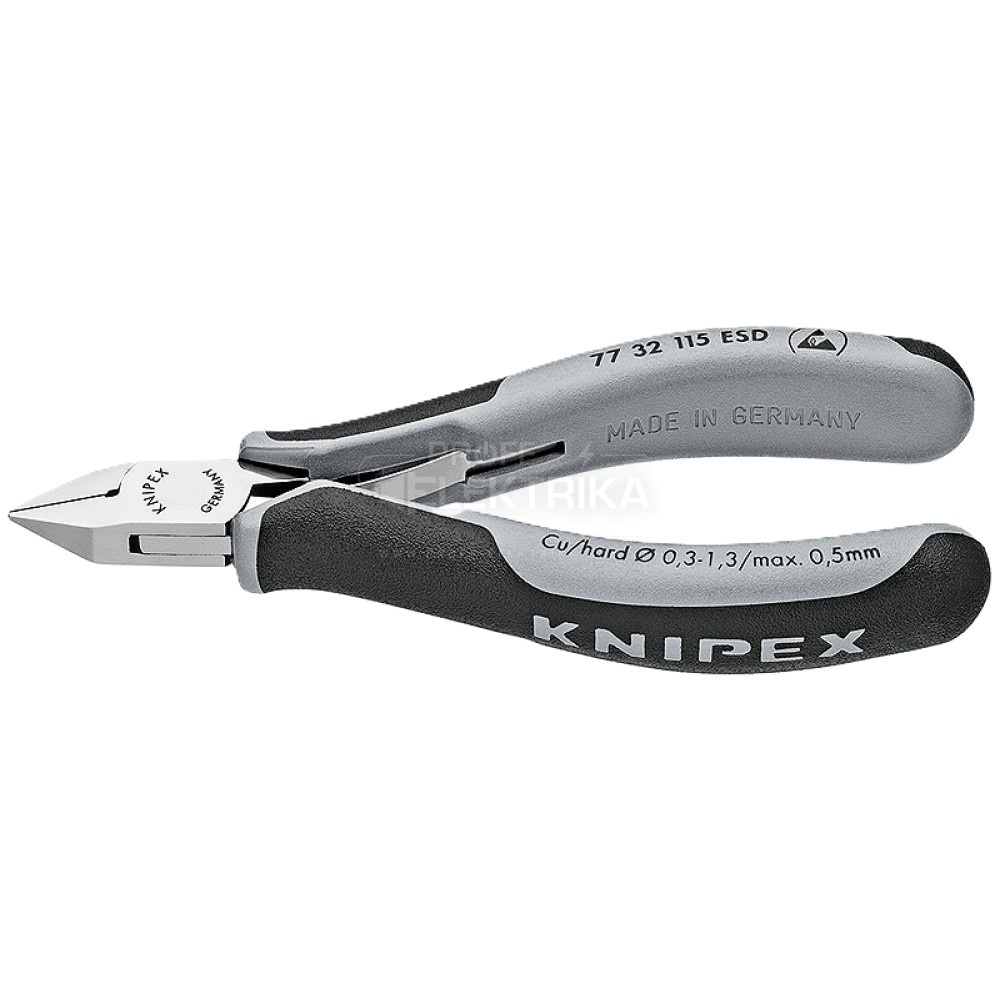 Фото Кусачки бічні для електроніки антистатичні KNIPEX 77 32 115 ESD