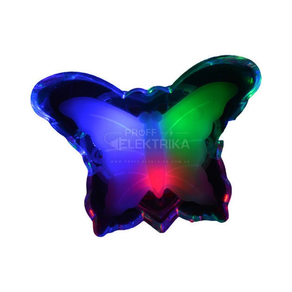 Фото Нічник 3-LED "Метелик" кольоровий Lemanso