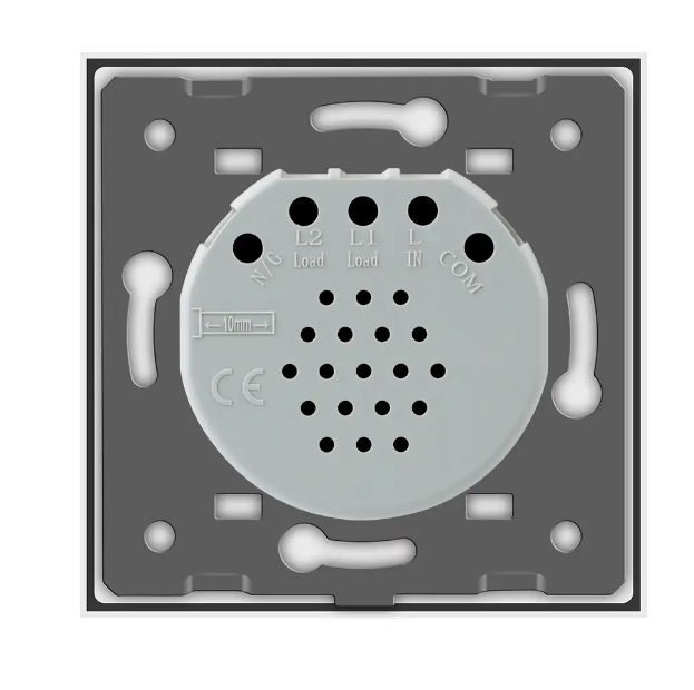 Фото 3 Сенсорный уличный влагозащищенный выключатель 2 сенсора белое стекло Livolo