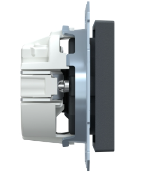 Фото 4 Механізм розетки System M із заземленням та захисними шторками антрацит MTN2300-0414