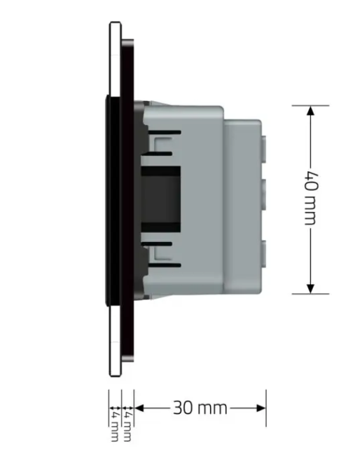 Фото 5 Розетка тройная с заземлением черное стекло Livolo