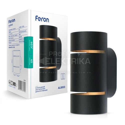 Фото AL8003 G9 черный круг 100*70*148 FERON