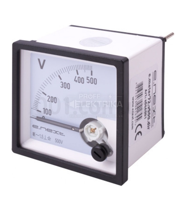 Фото вольтметр 500В 72*72 e.met72.v500.dir АС E-NEXT