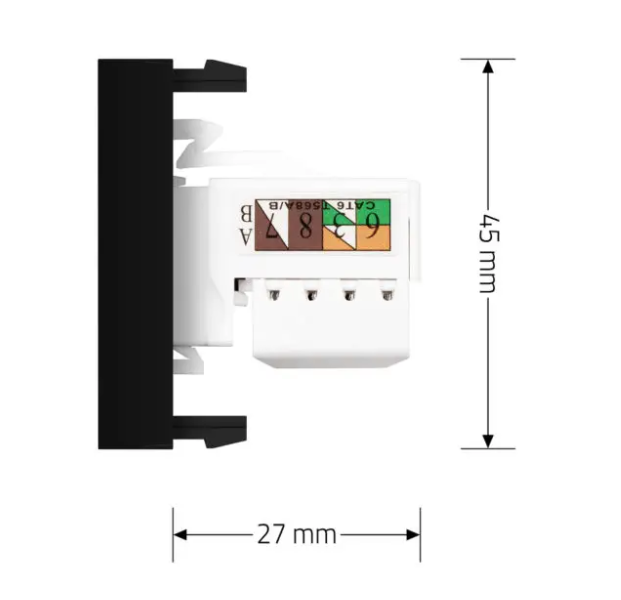 Фото 6 Механизм розетка интернет RJ-45 черный Livolo