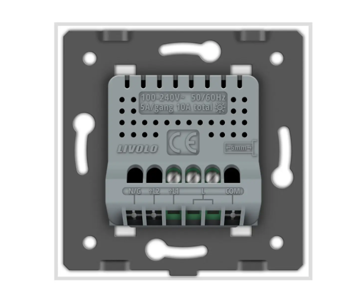 Фото 4 Умный сенсорный ЕС выключатель 1 сенсор белое стекло Livolo