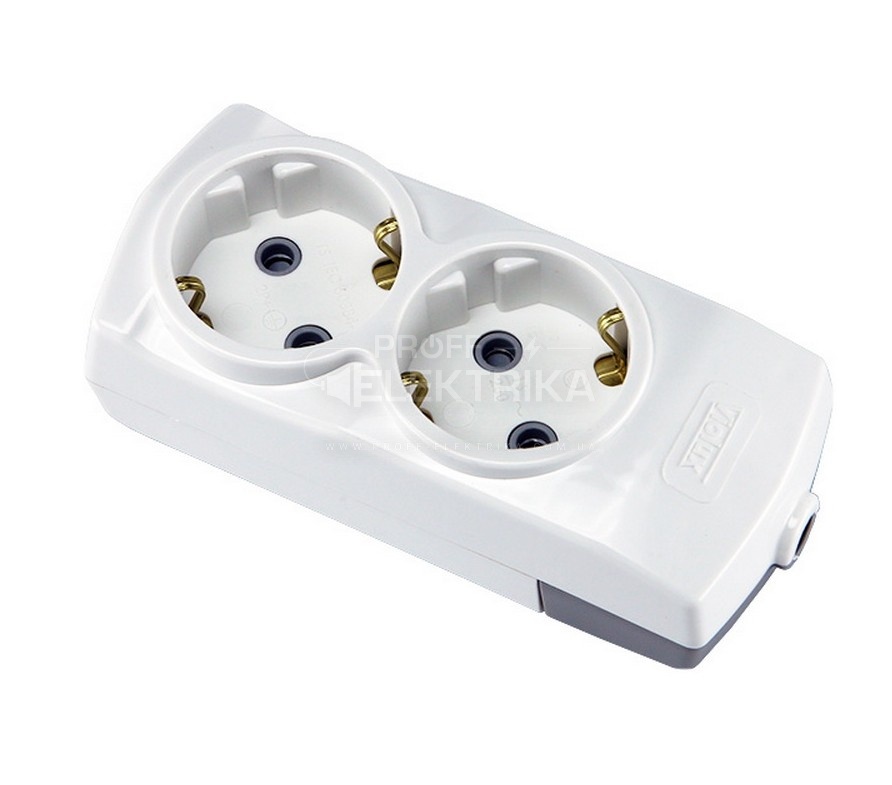 Фото Колодка Violux 2 гнезда с заземлением 910190