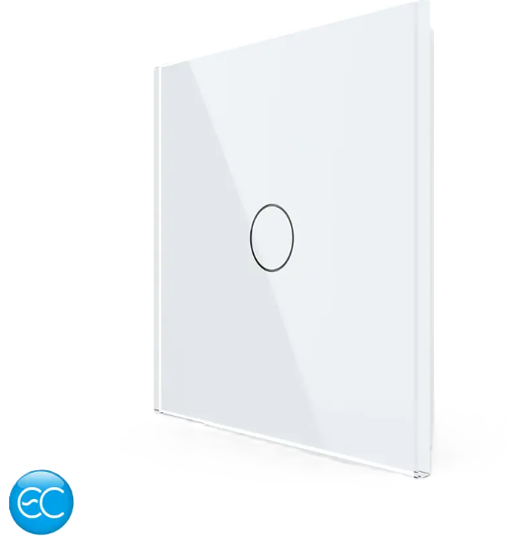 Фото Беспроводной умный сенсорный выключатель 1 сенсор белое стекло Livolo