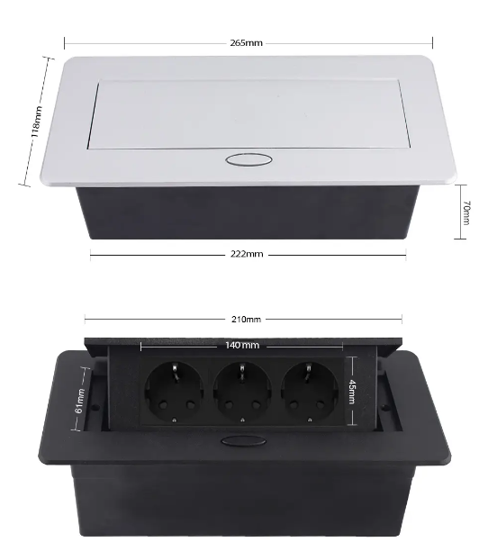 Фото 5 Мебельная розетка тройная с плавным открытием белый Livolo