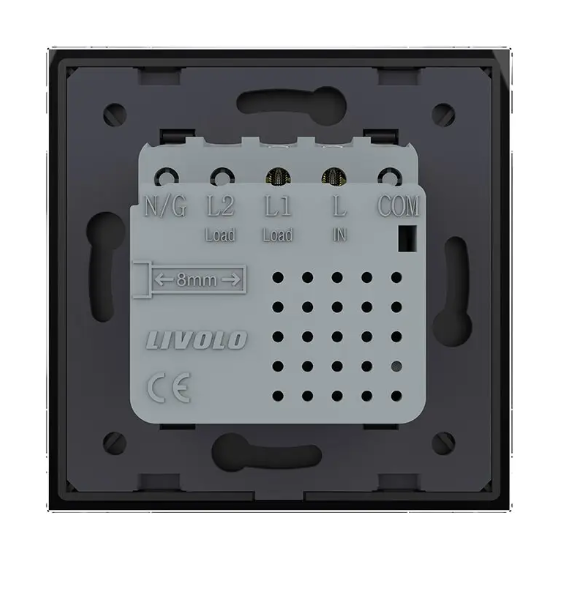 Фото 3 Сенсорный выключатель Sense 1 сенсор чорний Livolo