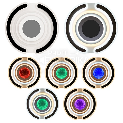 Фото 5 Світильник LED smart MATRIX пульт 100W 3000-6000K IP20 чорне коло Violux 220485