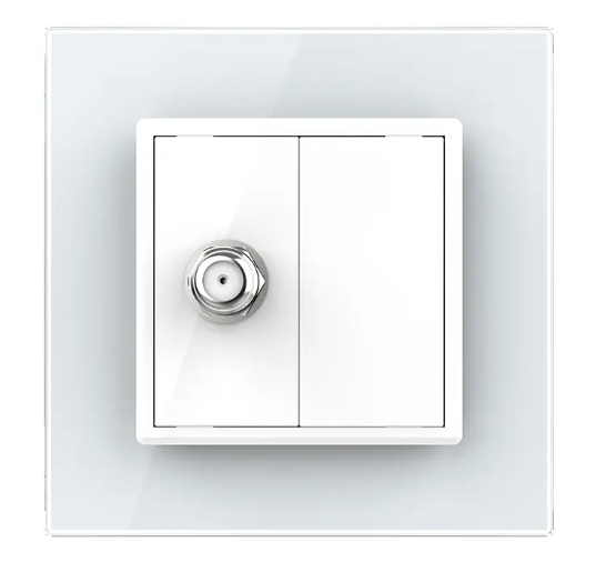 Фото 2 Супутникова розетка SAT біле скло Livolo