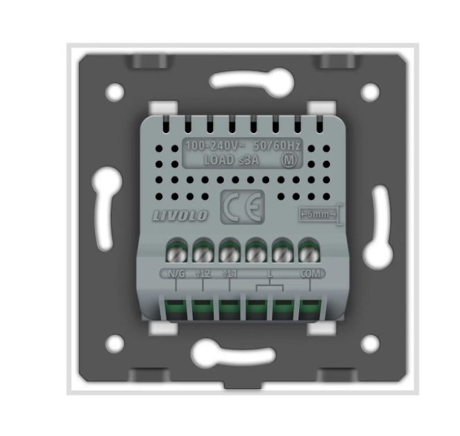 Фото 4 Умный сенсорный выключатель для роллет белое стекло Livolo