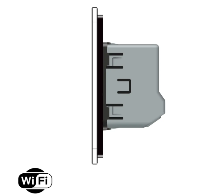 Фото 3 Розумний сенсорний Wi-Fi вимикач 2 сенсори чорне скло Livolo