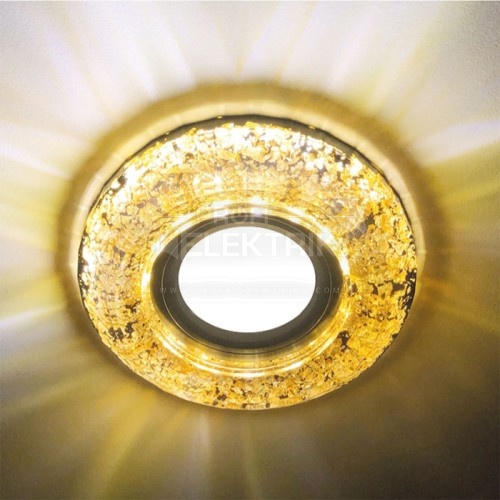 Фото 2 Вбудований світильник Feron CD830 під лампу з підсвічуванням чорний золото