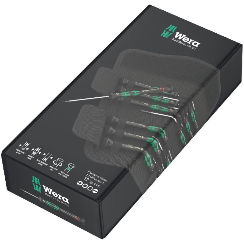 Фото 2 Набір викруток для електронників WERA Kraftform Micro 12 Universal 1 05073675001