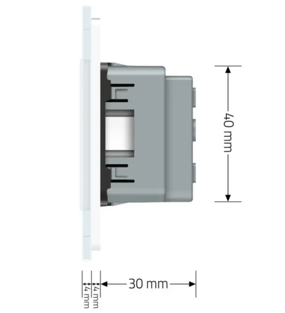 Фото 5 Розетка четырехместная с заземлением белое стекло Livolo