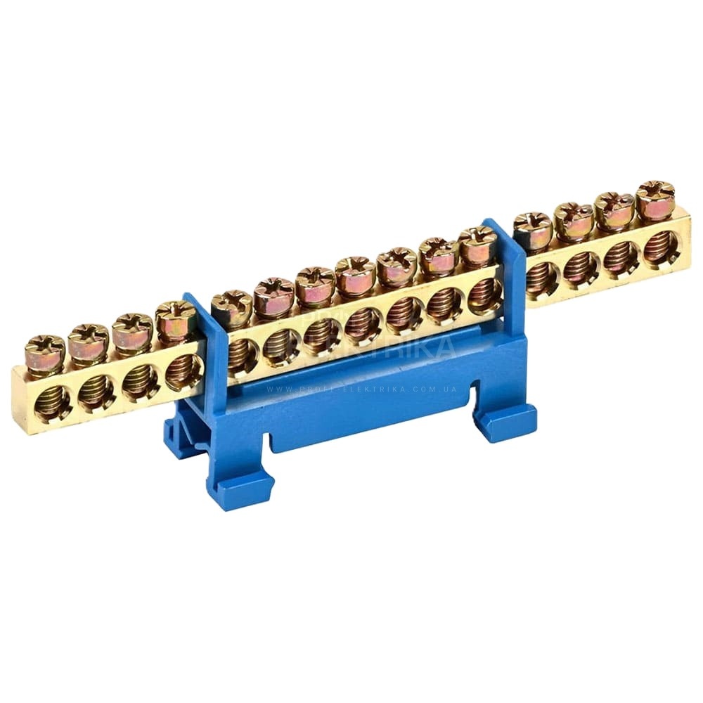 Фото Шина нулевая с изолятором на 15 отверстий 63А на DIN рейку TAKEL