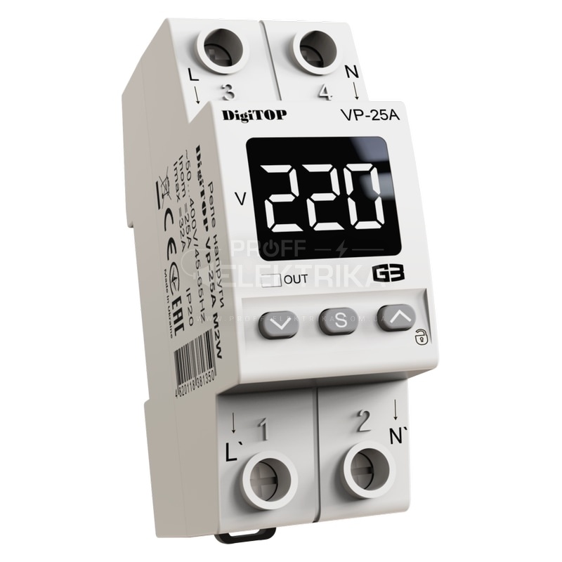 Фото Реле напряжения VP-25A M2W DigiTOP