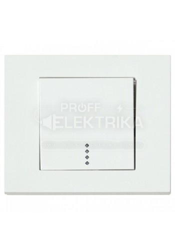 Фото Вимикач одноклавішний із підсвічуванням Білий GRANO