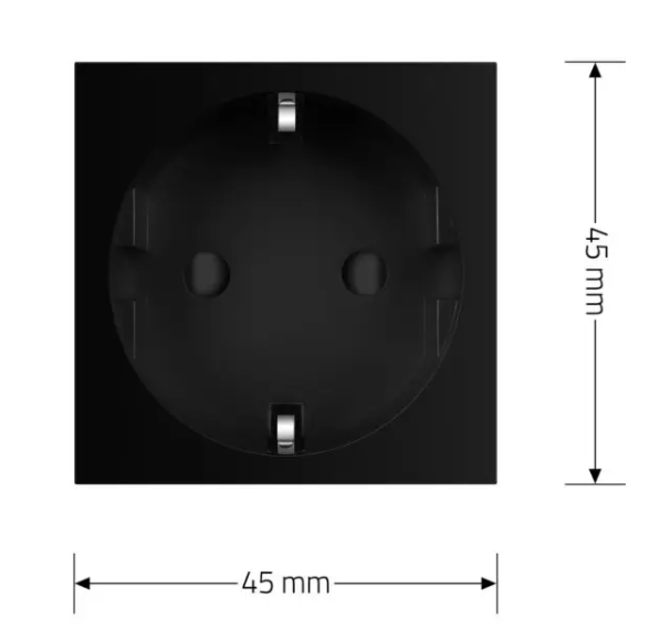 Фото 5 Механизм силовая розетка с заземлением черный Livolo