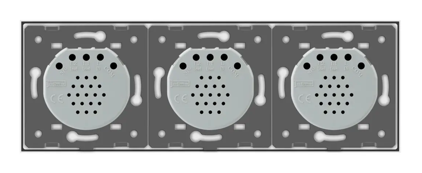 Фото 4 Умный сенсорный проходной выключатель ZigBee 3 сенсора 1-1-1 белое стекло Livolo