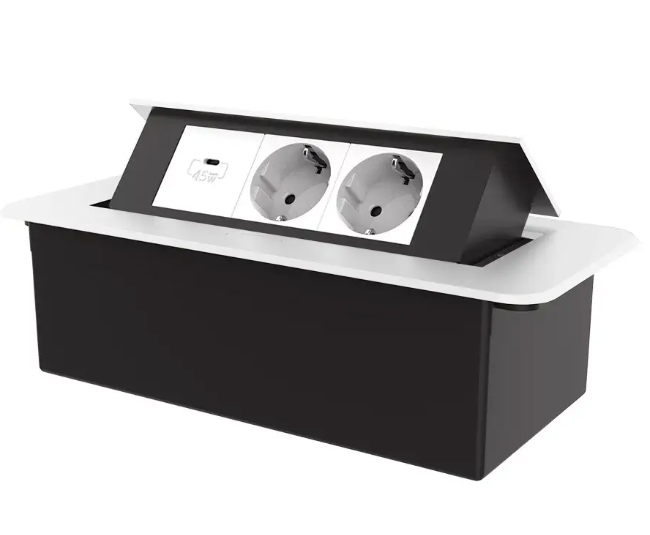 Фото Меблева розетка з плавним відкриттям USB Type-C Power Delivery 45W білий Livolo