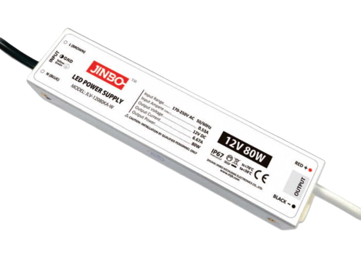 Фото Блок питания JLV-12080КА-W 12v 80W 6,67А IP67 JINBO