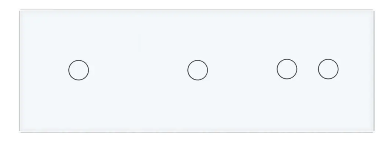 Фото Сенсорний вимикач 4 сенсора 1-1-2 біле скло Livolo