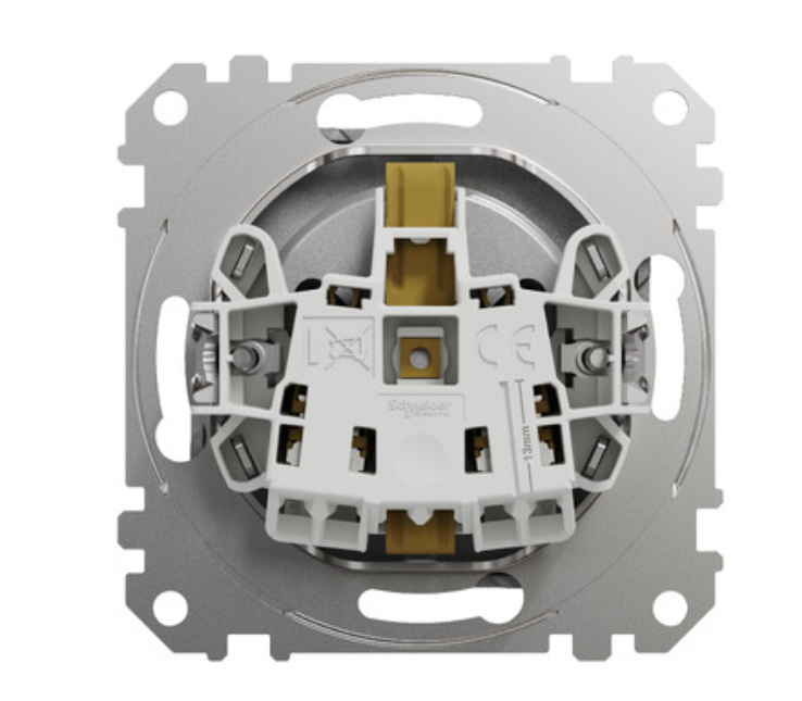 Фото 2 Розетка із заземленням та шторками Алюміній Sedna Design Schneider Electric