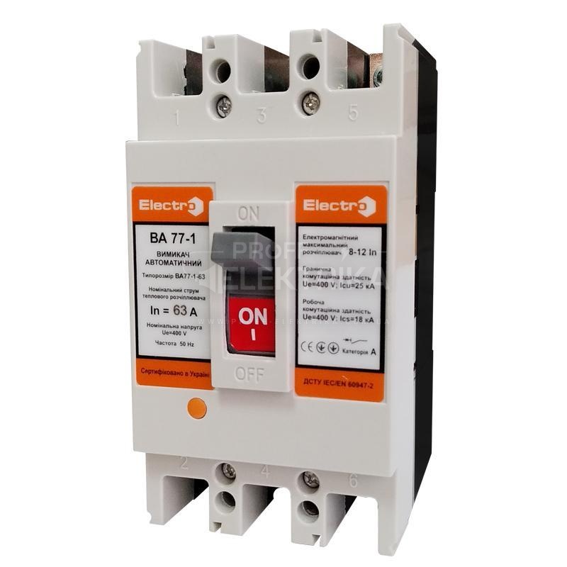 Фото Силовой автоматический выключатель BA77-1-63 63А 3P 380v Electro