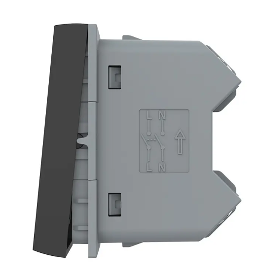 Фото 2 Механизм двухклавишный перекрестный выключатель черный Livolo