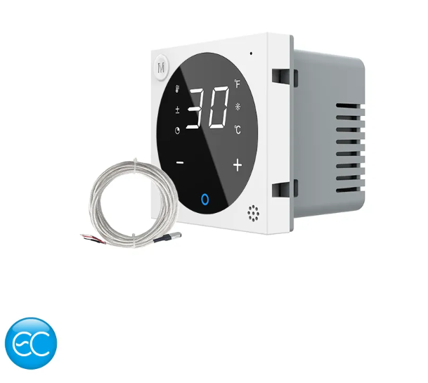 Фото Механізм розумний програмований терморегулятор із зовнішнім датчиком температури для теплої підлоги білий Livolo