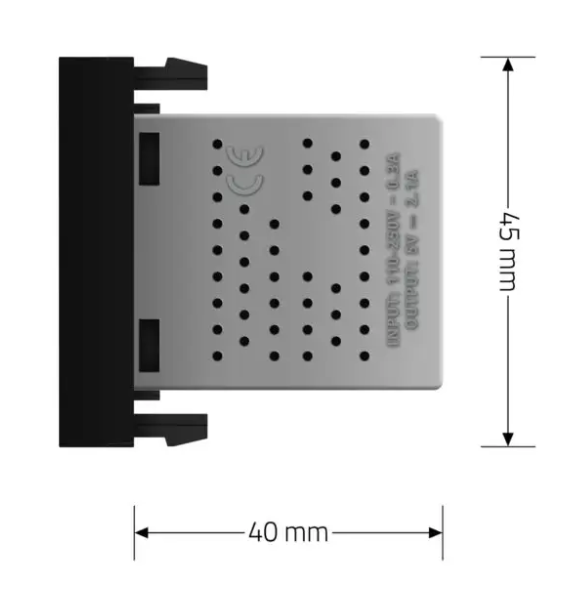 Фото 6 Механізм розетка USB із блоком живлення чорний Livolo