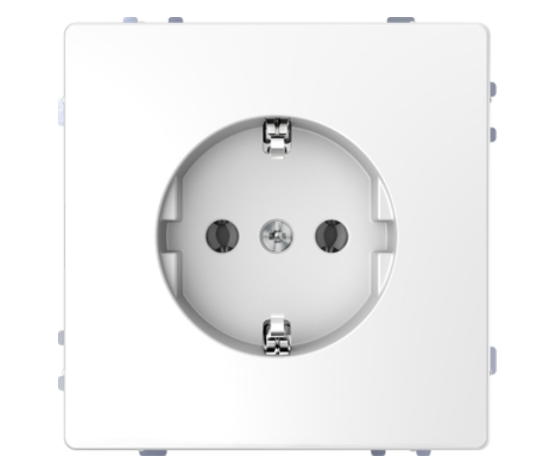 Фото Розетка с заземлением без шторки белый лотос D-Life Schneider Electric