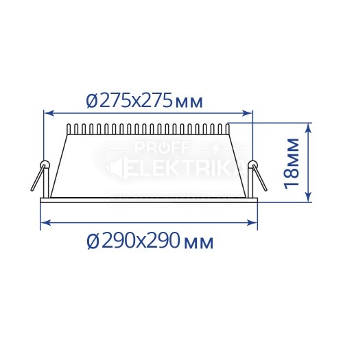 Фото 3 Светильник квадрат LED врезной 24W 4000К AL511-1 FERON