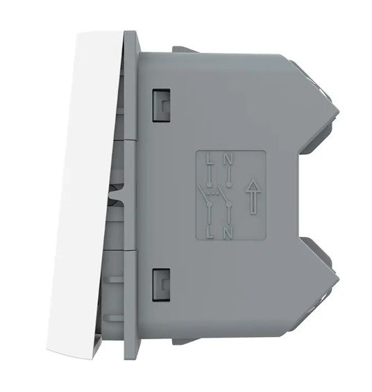 Фото 2 Механизм двухклавишный перекрестный выключатель белый Livolo