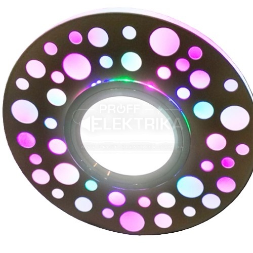 Фото 2 Вбудований світильник Feron CD989 під лампу з підсвічуванням RGB матовий білий