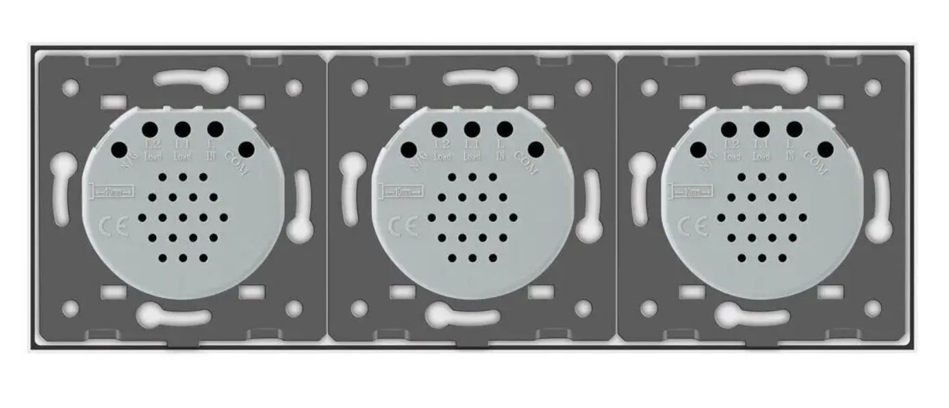 Фото 4 Сенсорний прохідний перехресний вимикач 6 сенсорів біле скло 2-2-2 Livolo